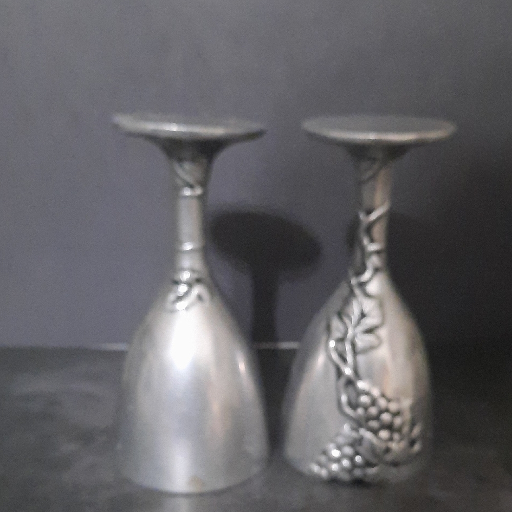 Decorative Grape Goblet Set - Silver Finish - Picture 5 of 7